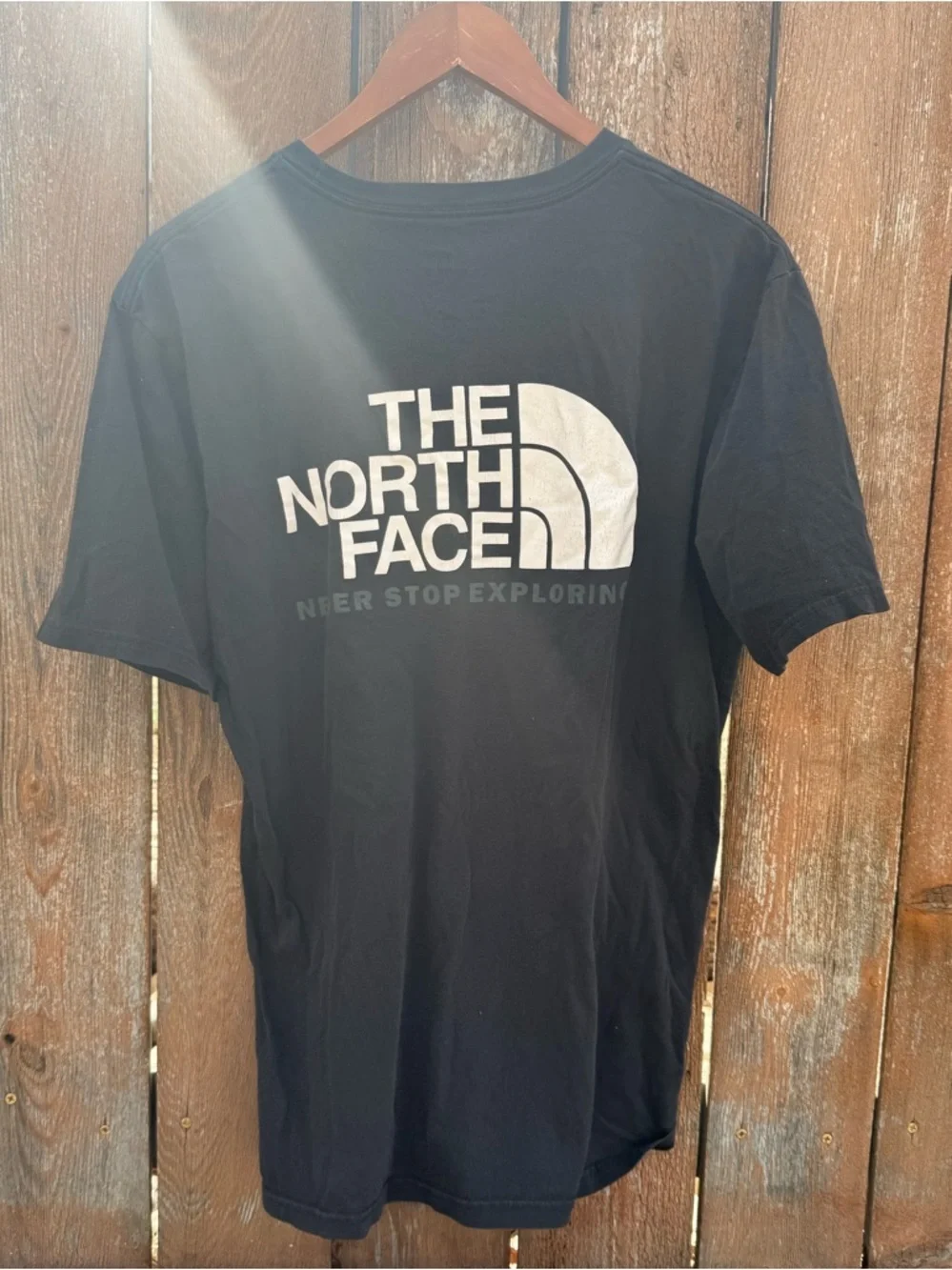 North Face Men’s Black White Logo Short Sleeve Tee Shirt Size Large
